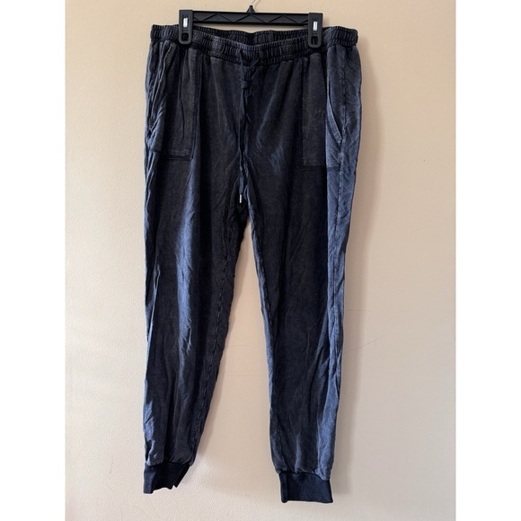 White Birch High Rise Joggers Black Drawstring Flap Pockets Women's Size 2xl - Picture 8 of 10